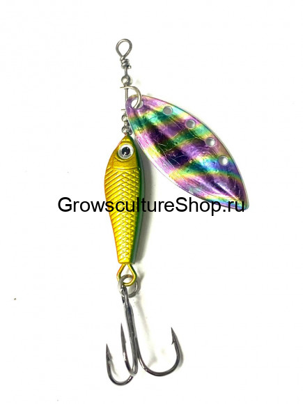 Блесна GC вращающаяся Silvel Cleek,  6 g, 16100-806/Holo green/gold
