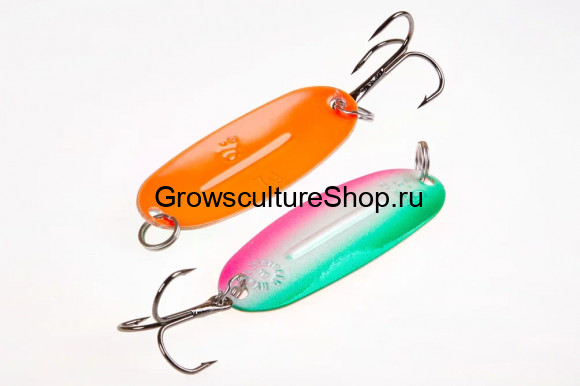 Блесна WILL” MANS Classic 7g,  цвет 041/GLOW, сиреневый, серебро, зеленый/оранжевый