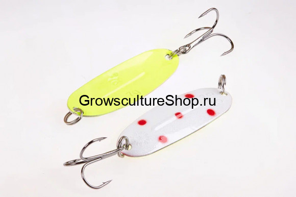 Блесна WILL” MANS Classic 7g,  цвет 310/GLOW, белый, красные точки/лимон