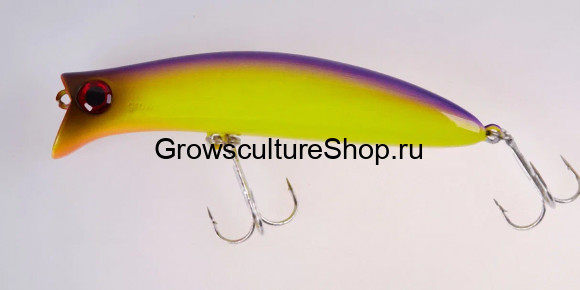 Воблер GC POPPER Komomo II 90F-12g-UV31/Purple Back Chartreuse