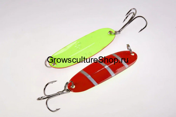 Блесна WILL” MANS Classic 7g,  цвет 314/GLOW, темно-красный с серебристыми полосками /лимон