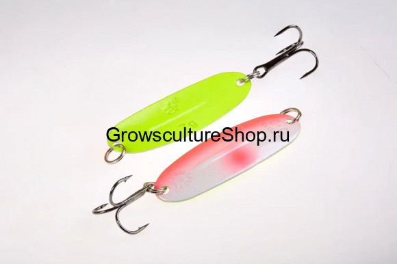 Блесна WILL” MANS Classic 7g,  цвет 335/GLOW, розовый, белый с розовым пятном/лимон