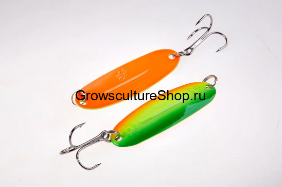 Блесна WILL” MANS Classic 7g,  цвет 338/GLOW, оранжевый, лимон, зеленый/оранжевый