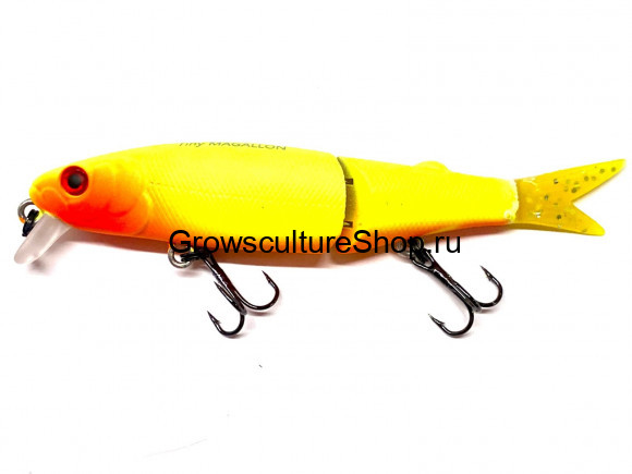 Воблер GC MAGALLON (2-х сост) 113SP-06-UV/Chartreuse & Orange Head (13,7 гр.; 0,5-1,0 м)